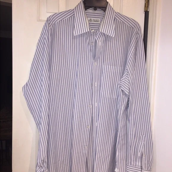Luigi Borelli Stripped Button Down  17.15” x 34.5” EUC - Picture 4 of 7